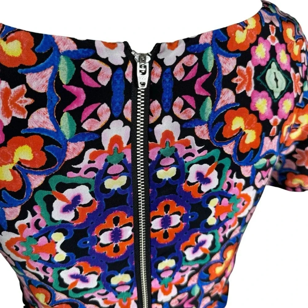 Yumi Kim 100% Silk Abstract Floral Mini Shift Dress Size XS - Picture 6 of 11